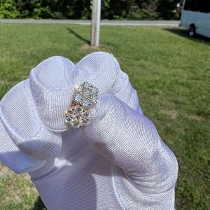 10K Gold Diamond Cluster Earrings